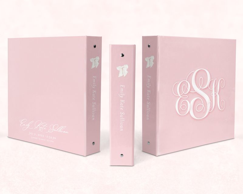 Baby Girl Keepsake Book Binder - Newborn Memory Book - Blank Baby Book - Custom 3 Ring Binder - Baby Shower Gift - Newborn Baby Gift