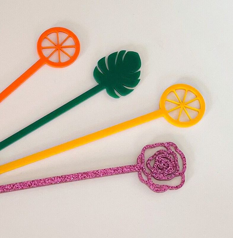 Citrus drink stirrer set of 4, Party Stir Sticks, Bachelorette Bridal Shower Orange Lemon Aperol Spritz Party Bar Decor - hostess gifts