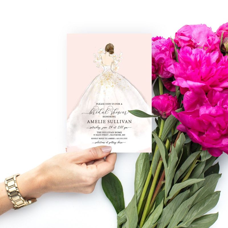 Bridal Shower Invitations - Bridesmaids Luncheon Invites - Bridal Tea - Brunch with the Bride - Sip and See - Traditional Bride (10 printed invitations, Plain White Envelopes)