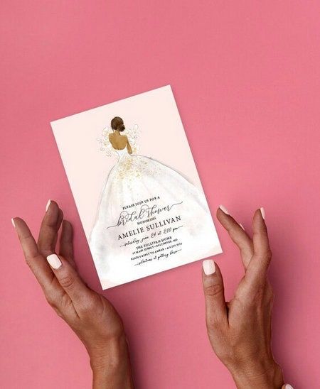 Bridal Shower Invitations - Bridesmaids Luncheon Invites - Bridal Tea - Brunch with the Bride - Sip and See - Traditional Bride (10 printed invitations, Plain White Envelopes)