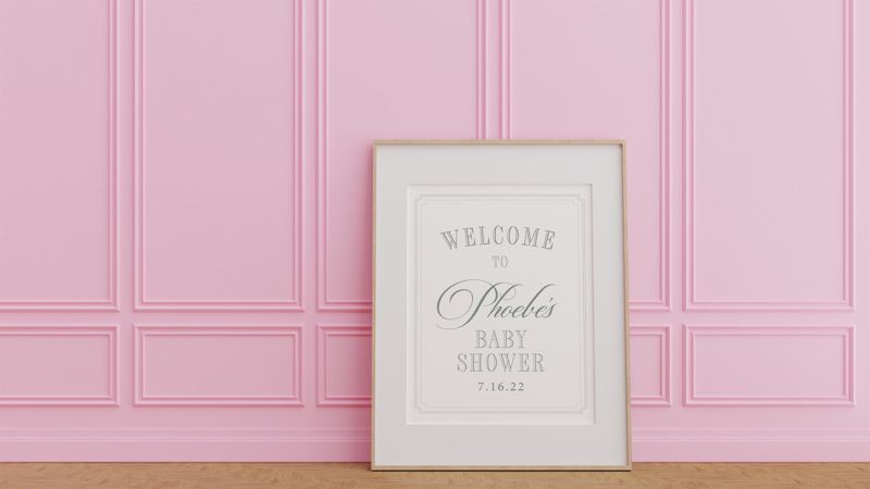 Printed Sage Green Baby Shower Welcome Sign - 18 x 24" welcome poster - sip and see - baby sprinkle (18x24")