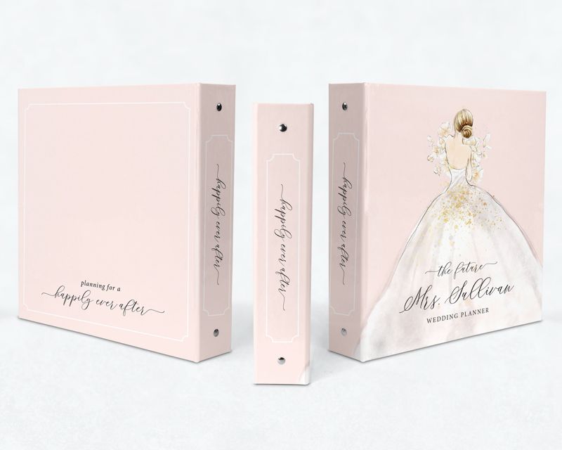 Personalized Wedding Planner Binder - Bride Gift - Wedding Planning Book - Gift for Her - Wedding Organizer - Engagement Gift (Blonde Hair)