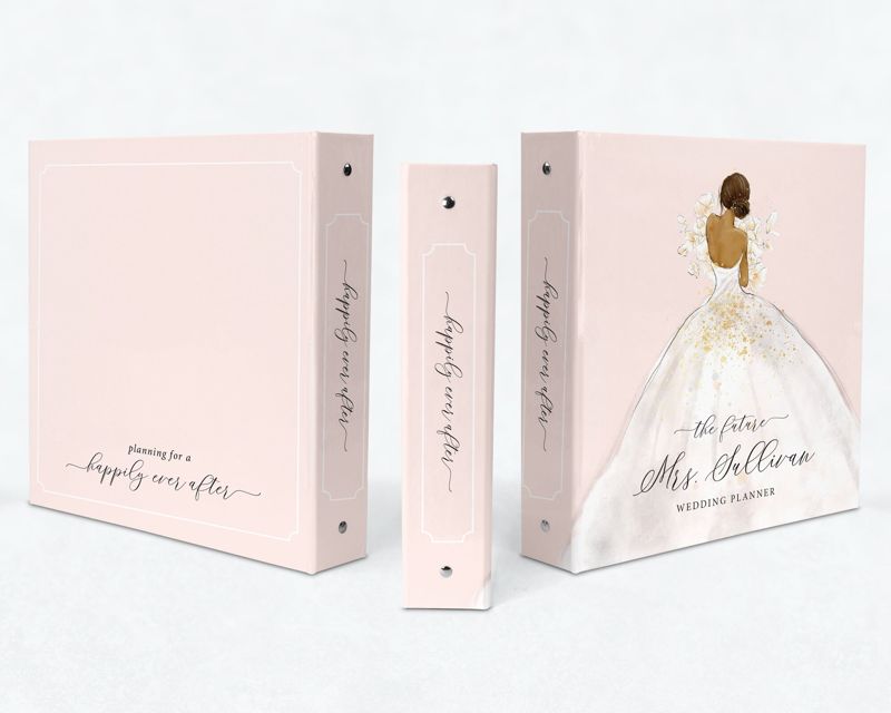 Personalized Wedding Planner Binder - Bride Gift - Wedding Planning Book - Gift for Her - Wedding Organizer - Engagement Gift (Blonde Hair)