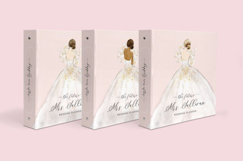 Personalized Wedding Planner Binder - Bride Gift - Wedding Planning Book - Gift for Her - Wedding Organizer - Engagement Gift (Blonde Hair)