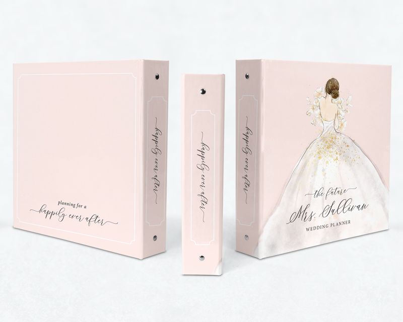 Personalized Wedding Planner Binder - Bride Gift - Wedding Planning Book - Gift for Her - Wedding Organizer - Engagement Gift (Blonde Hair)