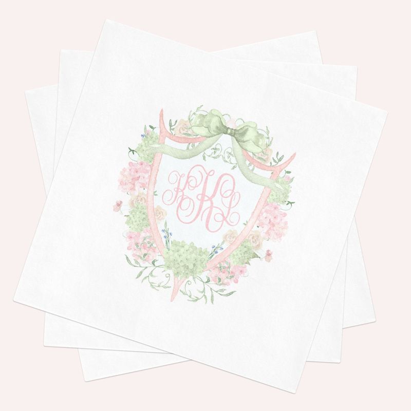 Napkins for Baby Shower or Birthday Party, Personalized Monogram Napkins Baby Girl Sprinkle, Cocktail Napkins, Baby Naming Ceremony, Baptism (100 Printed Napkins)