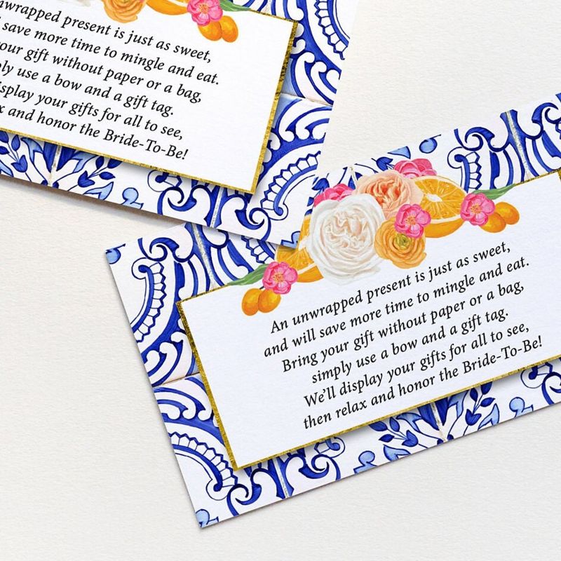 Display Shower Insert Card, Bridal Shower Unwrapped, Don't wrap gift, printed cards (20 printed cards)