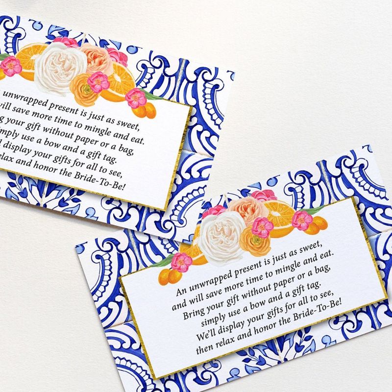Display Shower Insert Card, Bridal Shower Unwrapped, Don't wrap gift, printed cards (20 printed cards)