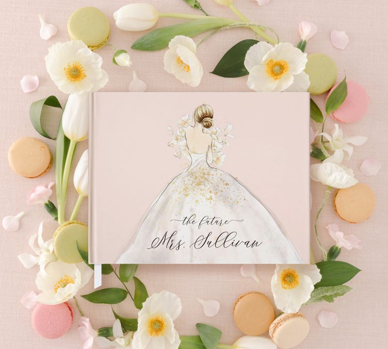 Guest Book for Bridal Shower - Advice for the Bride to be - Blank Book - Custom Guestbook - Gift for bride - personalized Guestbook (Blonde | Blush)