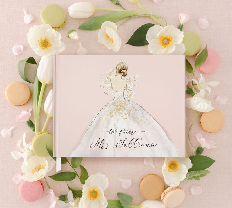 Guest Book for Bridal Shower - Advice for the Bride to be - Blank Book - Custom Guestbook - Gift for bride - personalized Guestbook (Blonde | Blush)