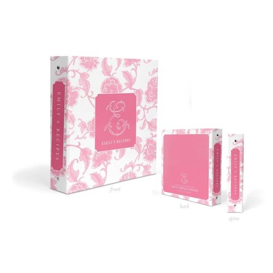 Pink Chinoiserie Recipe Book Binder - Recipes for Bride to Be - Cookbook - Custom 3 Ring Binder - Bridal Shower Gift - Engagement Gift Bride