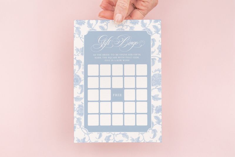 Bridal Shower Bingo Game - Printable Game - Blue Chinoiserie Toile - INSTANT DOWNLOAD