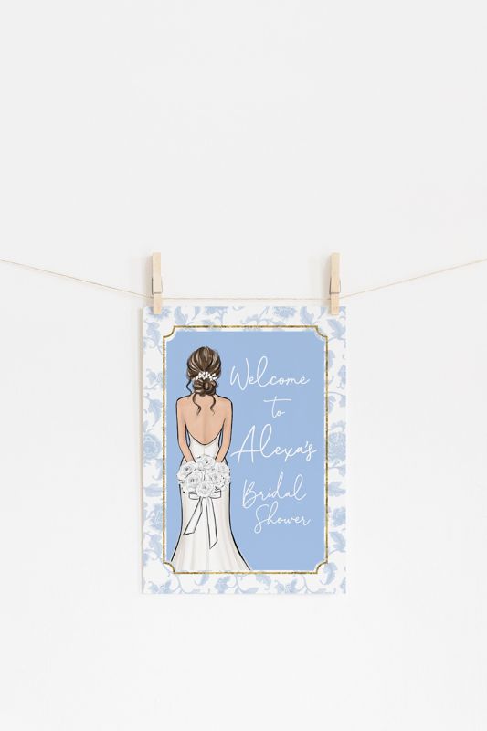 Printed Bridal Shower Welcome Sign - 18 x 24" welcome poster - bridal luncheon - bridesmaids brunch - bridal tea (18x24")