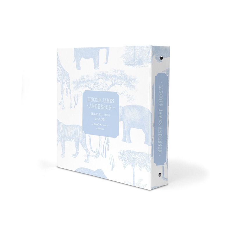 Classic Safari Toile Baby Book Binder - Newborn Memory Book - Blank Baby Book - Custom 3 Ring Binder - Baby Shower Gift - Newborn Baby Gift