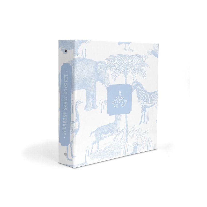 Classic Safari Toile Baby Book Binder - Newborn Memory Book - Blank Baby Book - Custom 3 Ring Binder - Baby Shower Gift - Newborn Baby Gift