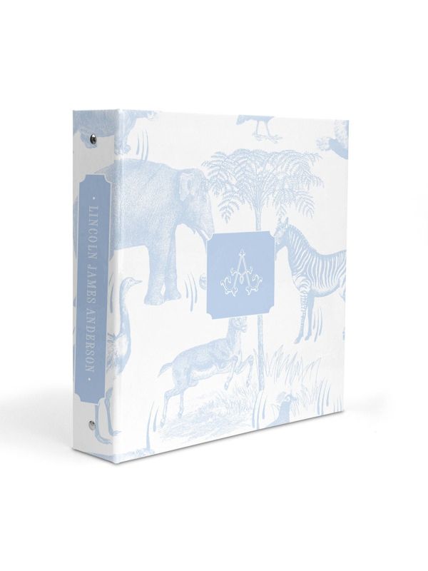 Classic Safari Toile Baby Book Binder - Newborn Memory Book - Blank Baby Book - Custom 3 Ring Binder - Baby Shower Gift - Newborn Baby Gift