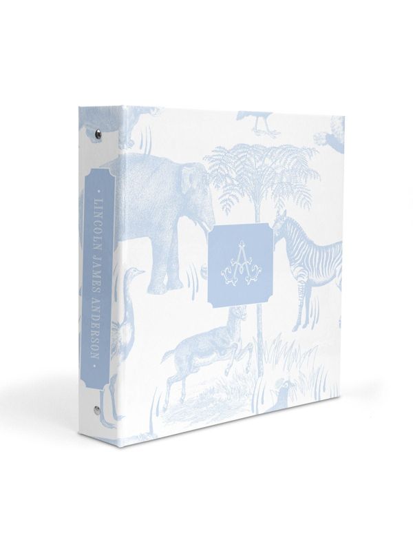 Classic Safari Toile Baby Book Binder - Newborn Memory Book - Blank Baby Book - Custom 3 Ring Binder - Baby Shower Gift - Newborn Baby Gift