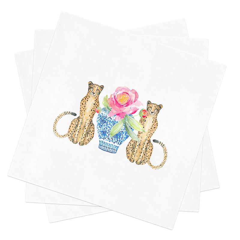 Napkins for Bridal Shower - Chinoiserie Chic Cocktail Napkins - Cocktail Party Napkin - Classic Blue and White Ginger Jar - Grandmillenial (100 Printed Napkins)