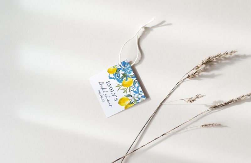 Lemon Bridal Shower Favor Tag (20 printed notes)