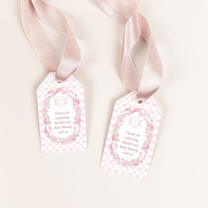 Pink Bow Grandmillenial Girl Baby Shower Favor Tags, Gift Tags for Champagne, Thank you tag, Gift Tag, Shower Gift Tags, Girl Baby Sprinkle (20 printed tags)