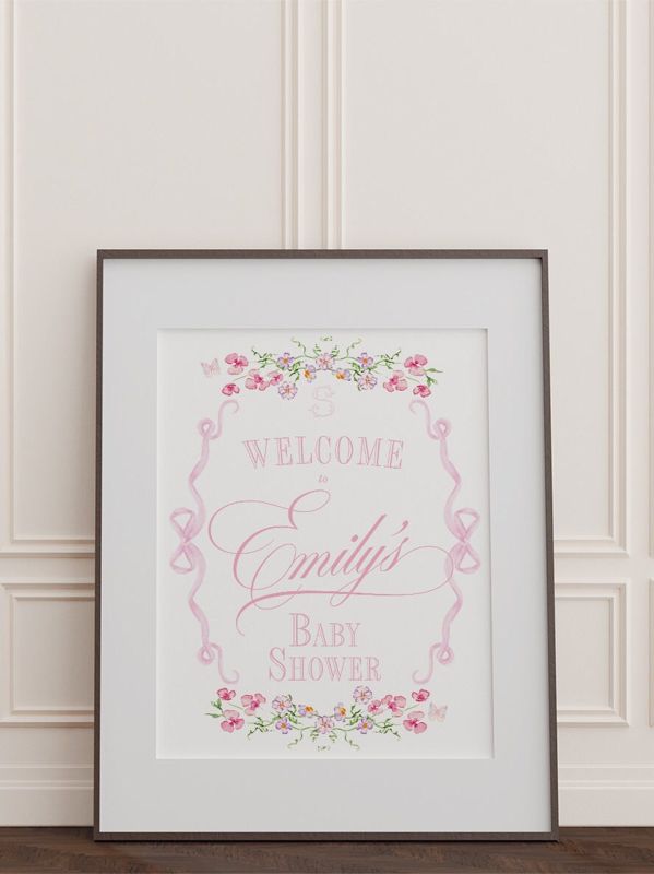Fancy Girl Baby Shower Welcome Sign - 18x24" welcome poster printed - sip and see - baby sprinkle - baby blessing (18x24")