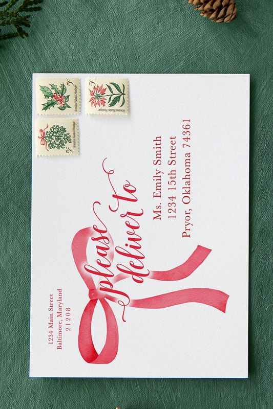 Christmas Baby Shower Invitations - Winter Baby Sprinkle - Red Bow Invites - Sip and See - Baby Girl - Gender Neutral Santa Baby Boy Printed (10 printed invitations | Plain White Envelopes)