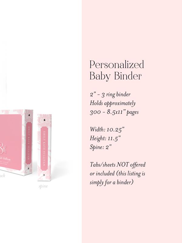 Pink Bow Baby Book Binder - Chinoiserie Memory Book - Blank Baby Book - Custom 3 Ring Binder Baby Shower Gift Newborn Baby Gift for New Mom