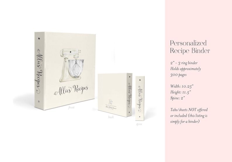 Recipe Book Binder - Recipes for Bride to Be - Blank Cookbook - Custom 3 Ring Binder - Bridal Shower Gift - Custom Binder - Gift for Bride