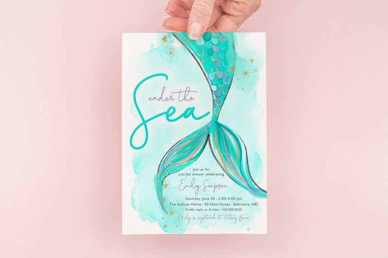 Mermaid Bridal Shower Invitation, Mermaid Tail Invite, Beach Invitation, Sea of Love, Bachelorette Bash, Bachelorette Bash Printable