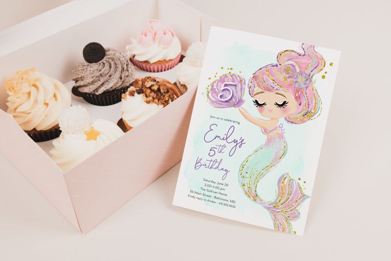Mermaid Birthday Party Invitation - Under the Sea Birthday Party Invitation - Pastel Mermaid Theme Birthday Invite - Mermaid Printable