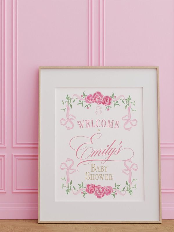 Fancy Girl Baby Shower Welcome Sign - 18x24" welcome poster printed - sip and see - baby sprinkle (18x24")