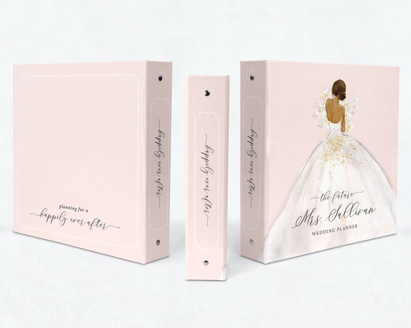 Personalized Wedding Planner Binder - Engagement Gift - Bride Gift - Wedding Planning Book - Gift for Her - Wedding Organizer Planner (Blonde Hair)