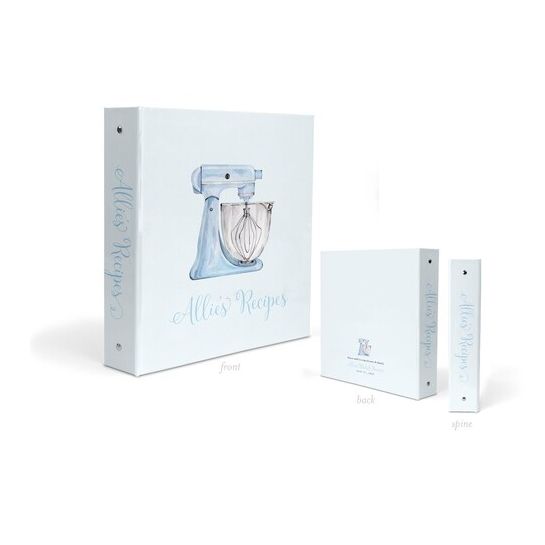 Recipe Book Binder Blue - Recipes for Bride to Be, Blank Cookbook, Custom 3 Ring Binder, Bridal Shower Gift, Engagement Gift, Gift for Bride