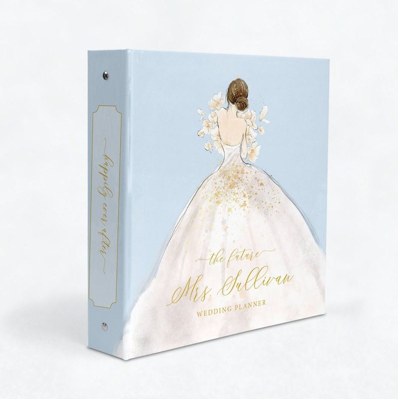 Wedding Planner Binder Personalized - Bride Gift - Wedding Planning Book - Gift for Her - Wedding Organizer - Engagement Gifts (Blonde Hair)