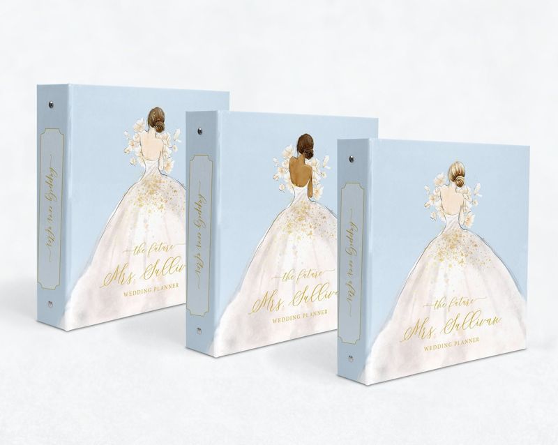 Wedding Planner Binder Personalized - Bride Gift - Wedding Planning Book - Gift for Her - Wedding Organizer - Engagement Gifts (Blonde Hair)