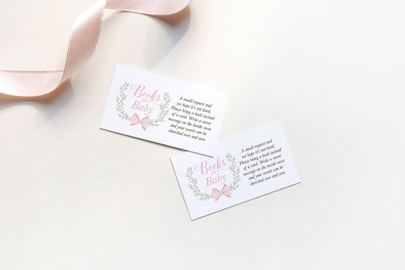Girl Baby Shower Books for Baby Insert Cards Printed (20 printed cards)