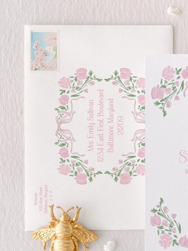 Baby Shower Invitations Girl Pink Bow Pumpkins - Fall Girl Baby Sprinkle Invites - Preppy Monogram Pumpkin (10 printed invitations | Plain White Envelopes)