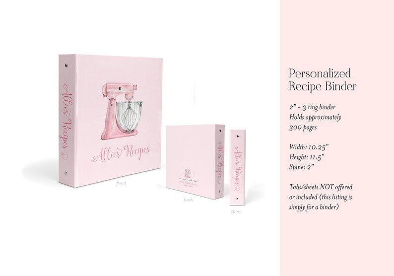 Recipe Book Binder - Recipes for Bride to Be - Blank Cookbook - Custom 3 Ring Binder - Engagement Gift - Bridal Shower Gift - Gift for Bride