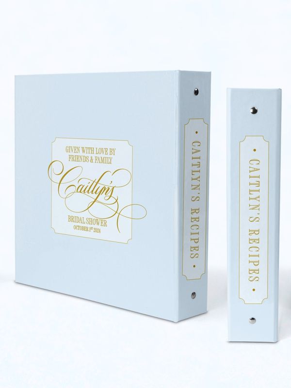 Recipe Book Binder Personalized, Recipes for Bride to Be - Cookbook Blank - Custom 3 Ring Binder - Bridal Shower Engagement Gift for Bride