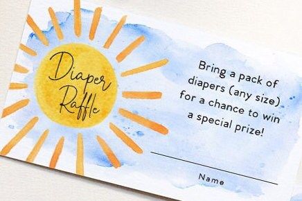 Sunshine Baby Boy Shower Diaper Raffle Tickets or Books for Baby Insert Cards Printed - Here Comes the Son (20 printed cards | Books for Baby)