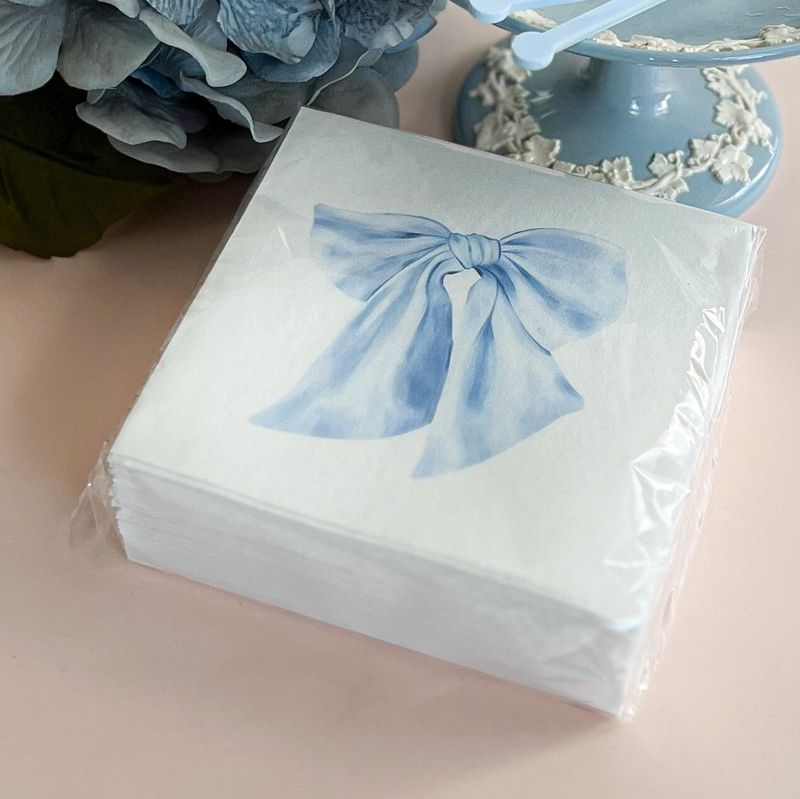 IMPERFECT Blue Bow Cocktail Napkins Pack of 50
