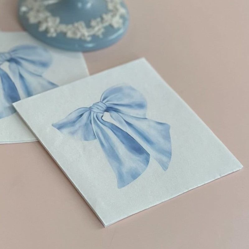 IMPERFECT Blue Bow Cocktail Napkins Pack of 50