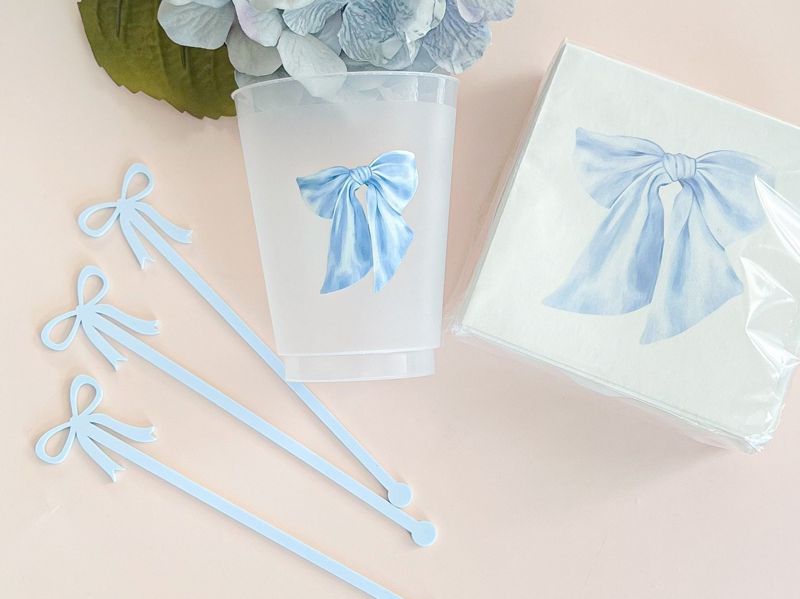 IMPERFECT Blue Bow Cocktail Napkins Pack of 50