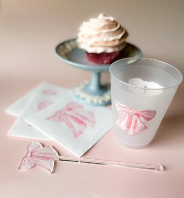 IMPERFECT Pink Bow Cocktail Napkins Pack of 50