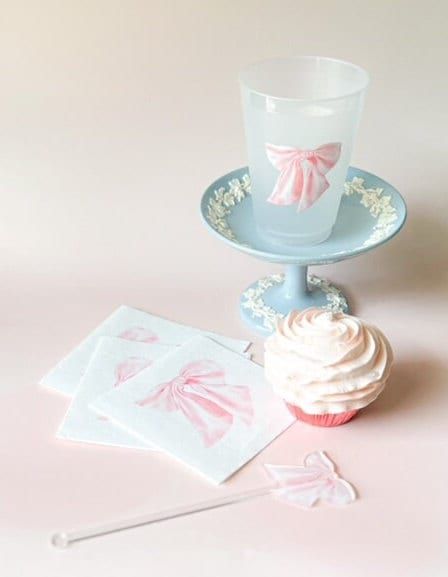 IMPERFECT Pink Bow Cocktail Napkins Pack of 50