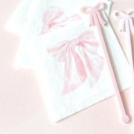 IMPERFECT Pink Bow Cocktail Napkins Pack of 50