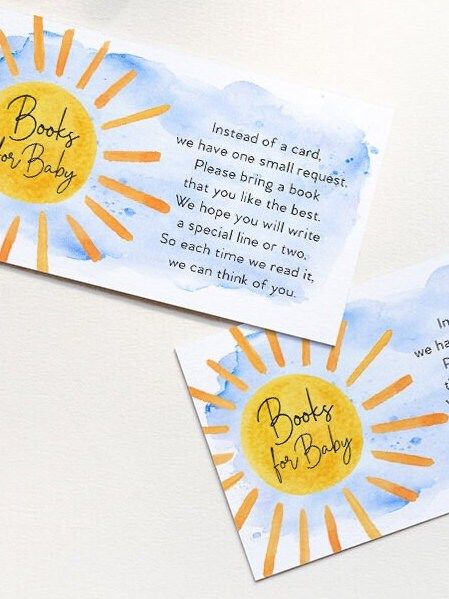 INSTANT DOWNLOAD Sunshine Baby Boy Shower Books for Baby Insert - my sunshine - here comes the son