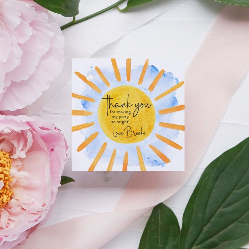 Sunshine Birthday Party Favor Tags - Boho Sunshine Party - Boy First Birthday - Gift Tag - Baby boy shower