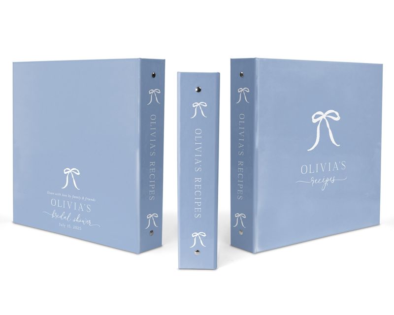 Recipe Book Binder, Something Blue, Tying the Knot Bridal Shower, Recipes for Bride to Be, Blank Cookbook, 3 Ring Binder, Bridal Shower Gift