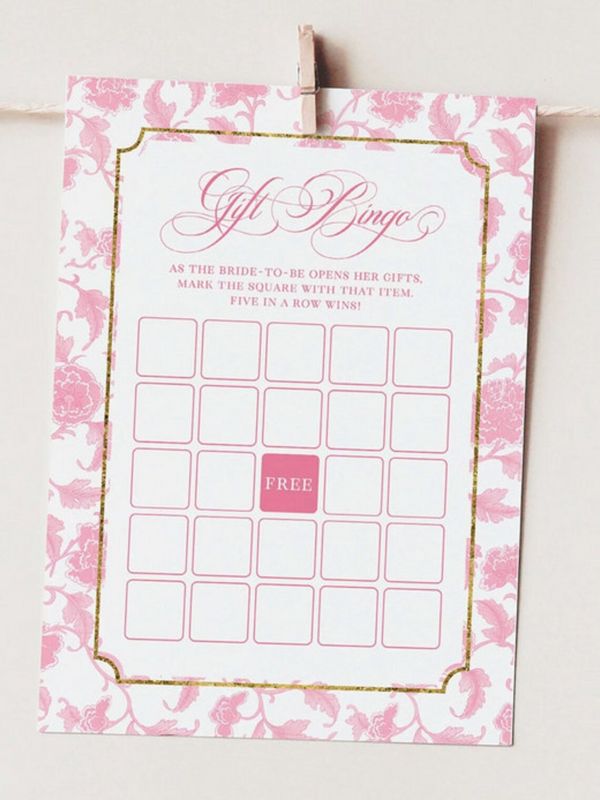 Bridal Shower Games Printed - Pink Toile Chinoiserie Game Cards (20 printed cards, Guess Who Said It)
